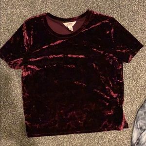 Maroon velvet crop top